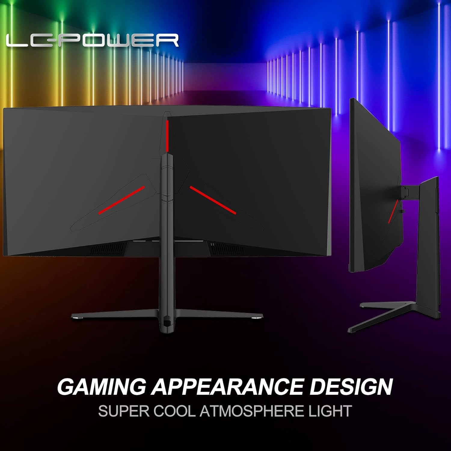 LC-Power Gaming Curved Monitor 35 UWQHD VA, 3440x1440, AMD FreeSync 120 Hz, 1800R, 2x DP 1.4, 2x HDMI 2.0, PIP/PBP, Flicker Safe, Nero