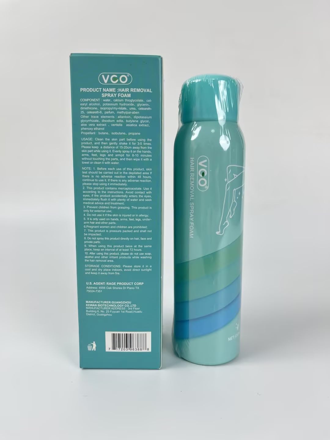 VGO 2 pack Hair Removal Spray Foam, Contains Aloe Vera Extract, Natural Ingredients, Painless Bikini Hair Removal for Women & Men, Depilatory Cream, 10.14FL OZ