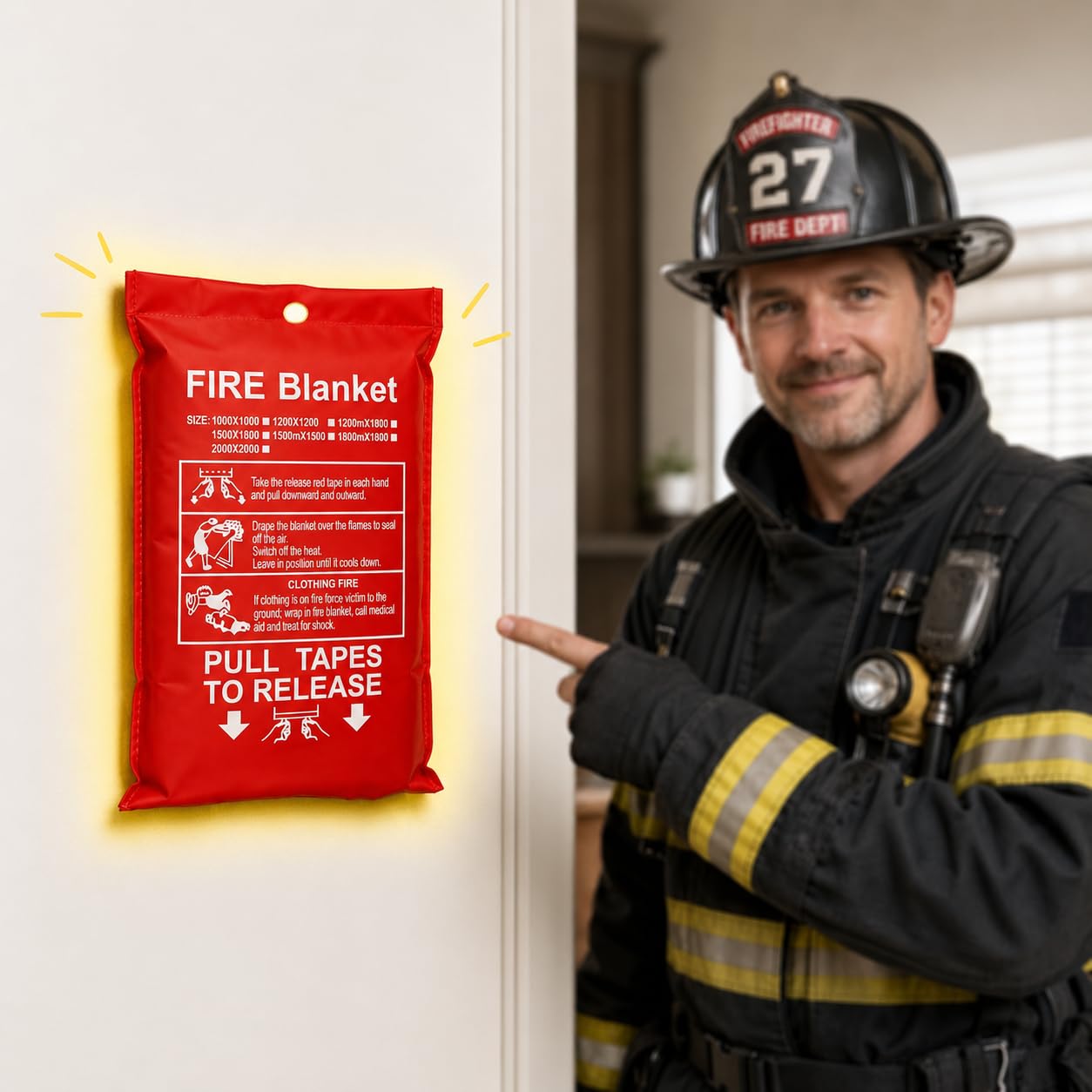 Emergency Fire Blanket for Home, Kitchen, Workplace & Travel, 100 x 100 Fiberglass Flame Retardant Safety Blanket, Fire Suppression for House, Camping, Car Emergencies - 1 Pack-image-15