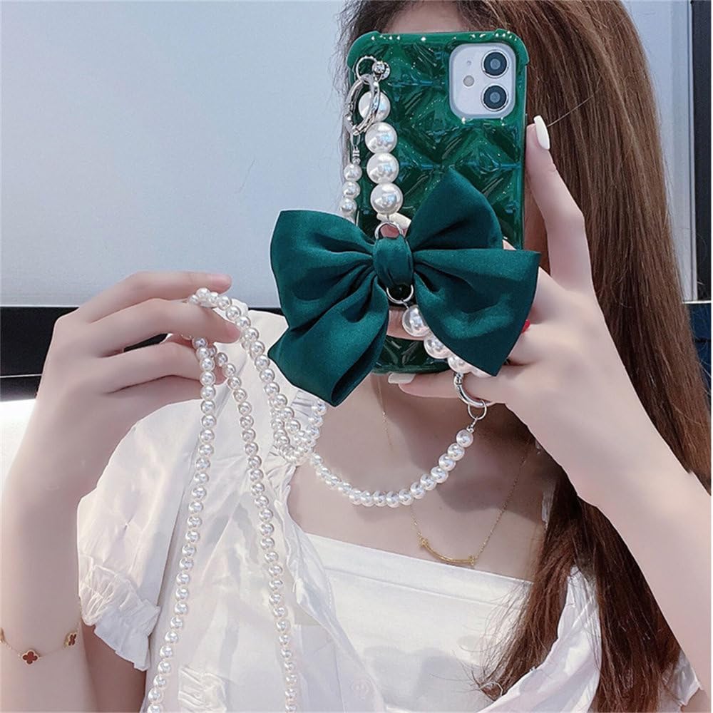 Amazon.com: YUMESS Korean Crossbody Lanyard Necklace Pearl Bow