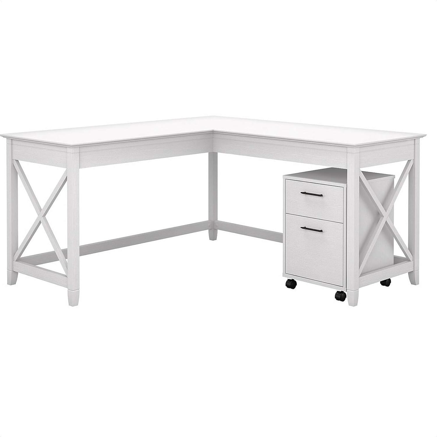 Cyra LShaped Credenza Desk, Overall 30'' H x 60'' W x 60