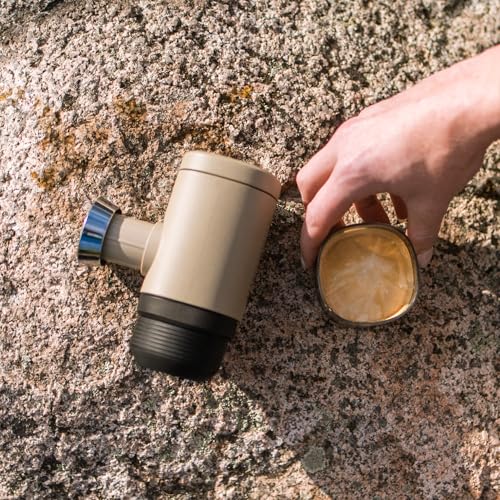 Image of WACACO Minipresso NS2, Portable Espresso Machine, Compatible Original NS Capsules, Travel Coffee Maker, Manually Operated from Piston Action (Stone Beige)