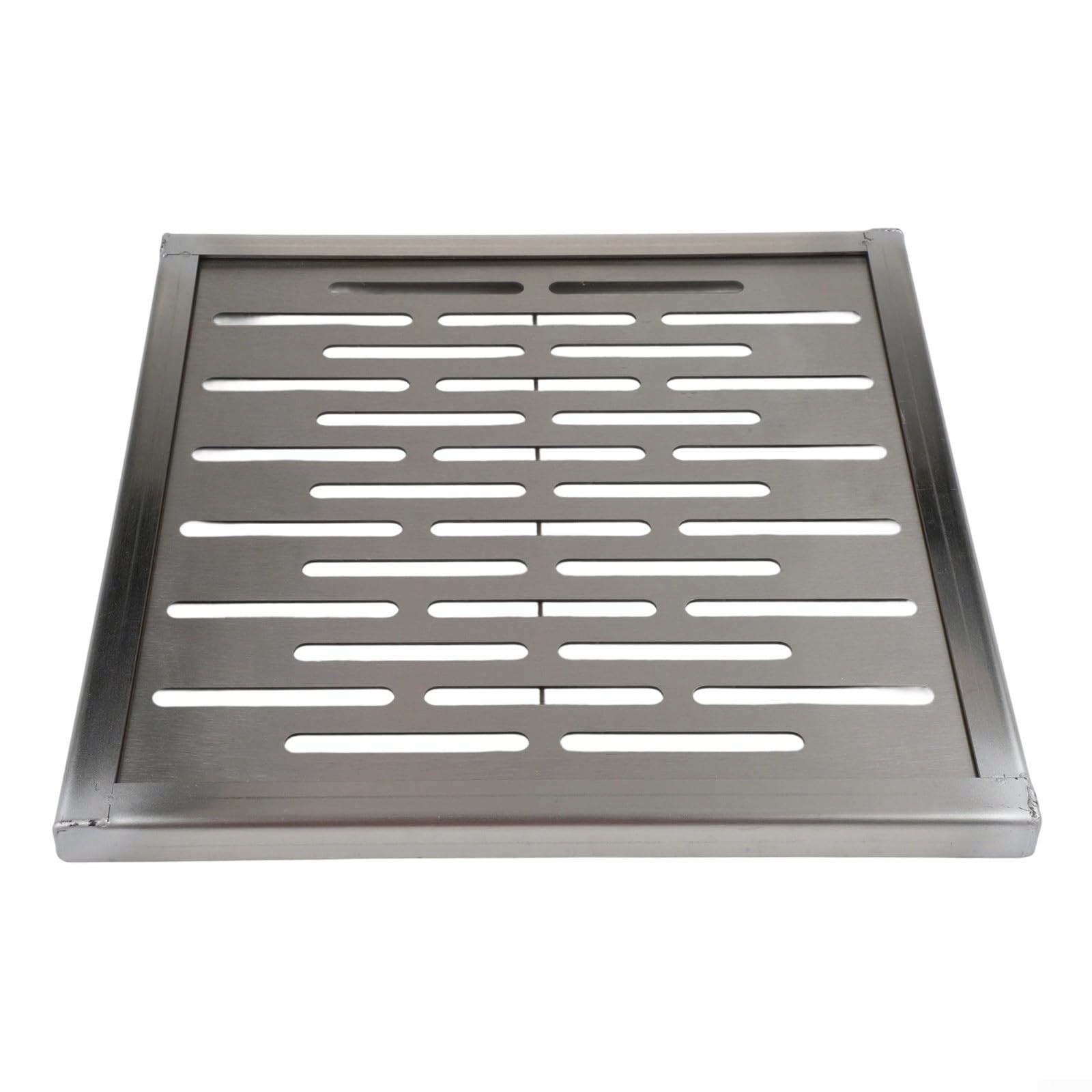 HpLive Grille d'écoulement siphon de sol carré acier inoxydable cadre surface brossée antidérapante évacuation rapide eau 300 x 300 x 20 mm