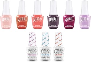 Gelish Essentials Basix Care Soak Off Manicure Pedicure Gel Nail Polish Kit Collection Set