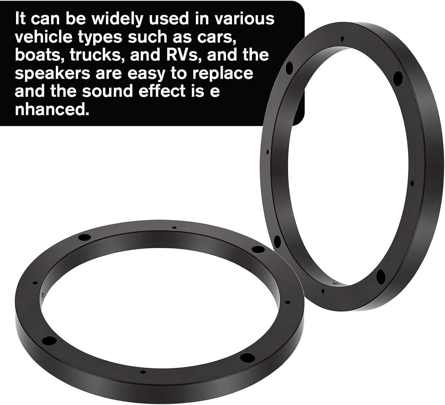 2 Pcs 6.5 Inch Speaker Spacer, Universal Car Stereo 6.5 Speaker Adapter