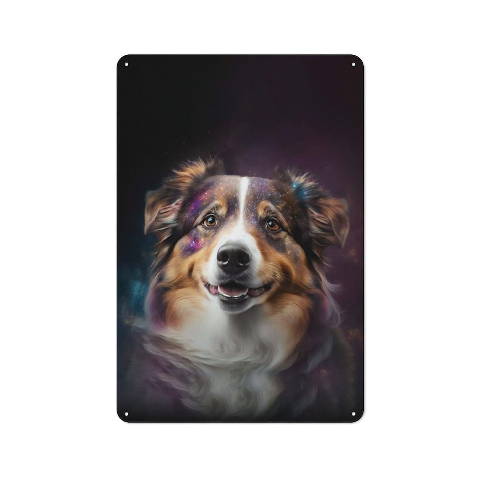 Industrial Space Australian Shepherd Industrial Metal Sign 30x20cm, Industrial Wall Decor for Workspace, Cafe, Hallway Or Garage