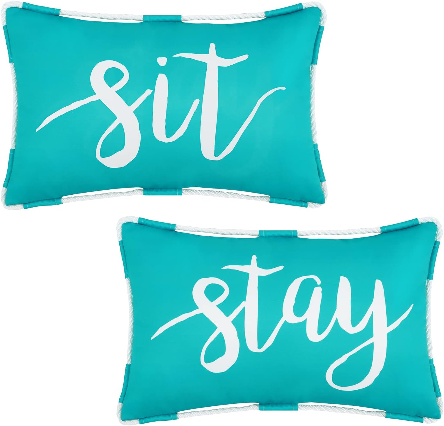 Ziliny 4 Sets 12 x 20 Inch Outdoor Waterproof Pillows Set