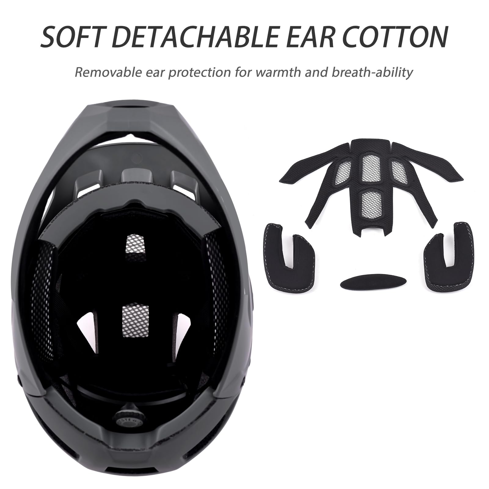 Casco de Bicicleta de montaña Casco de Bicicleta Integral Casco de Ciclismo para Hombres Adultos con Protector de Barbilla Desmontable y Visera para Ciclismo de montaña