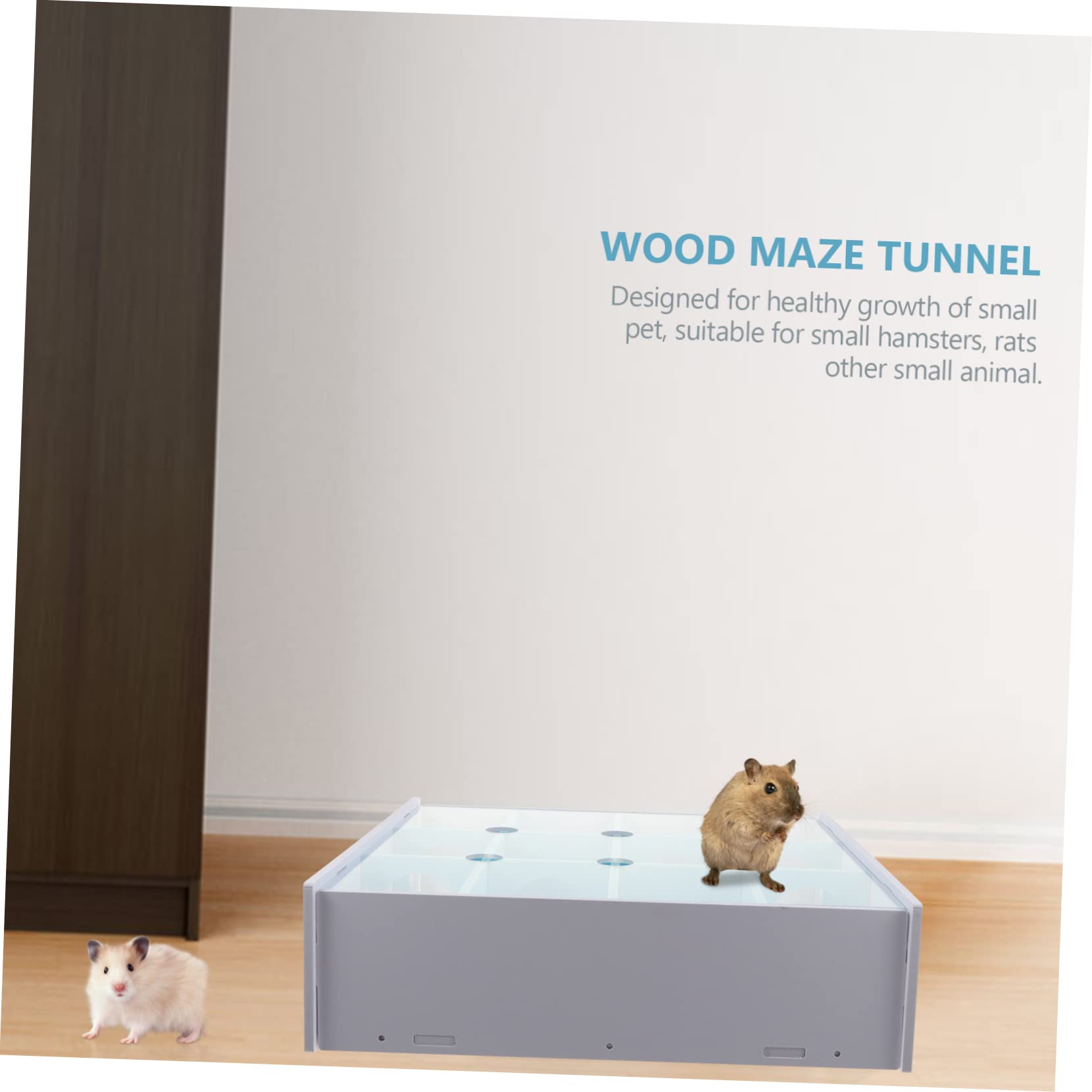 Holzlabyrinth Tunnel für Hamster und Rennmäuse, Blau