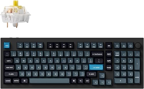 Keychron Q5 Pro Teclado mecánico inalámbrico QMKVIA, perilla programable de diseño del 96% de aluminio, diseño de doble junta de aluminio,
