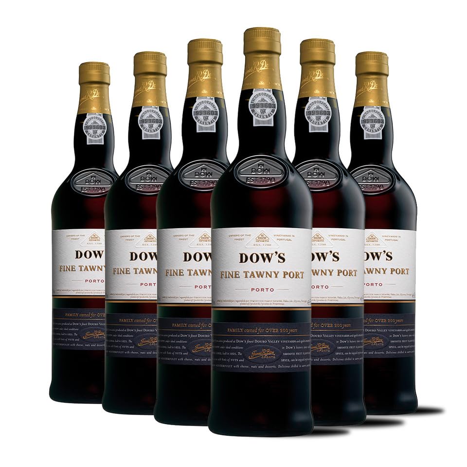 Oporto Dow's Fine Tawny - Vino Generoso de Portugal - Combinalo con Quesos Afinados y Postres Sofisticados - ¡Eleva tus Momentos con Elegancia! - Pack 6 Botellas 750ml
