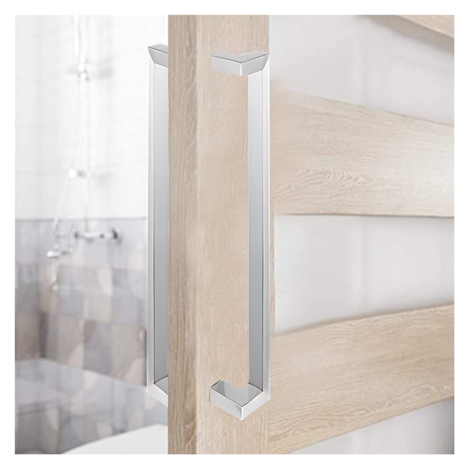 Poignée de porte coulissante en acier inoxydable robuste pour douche