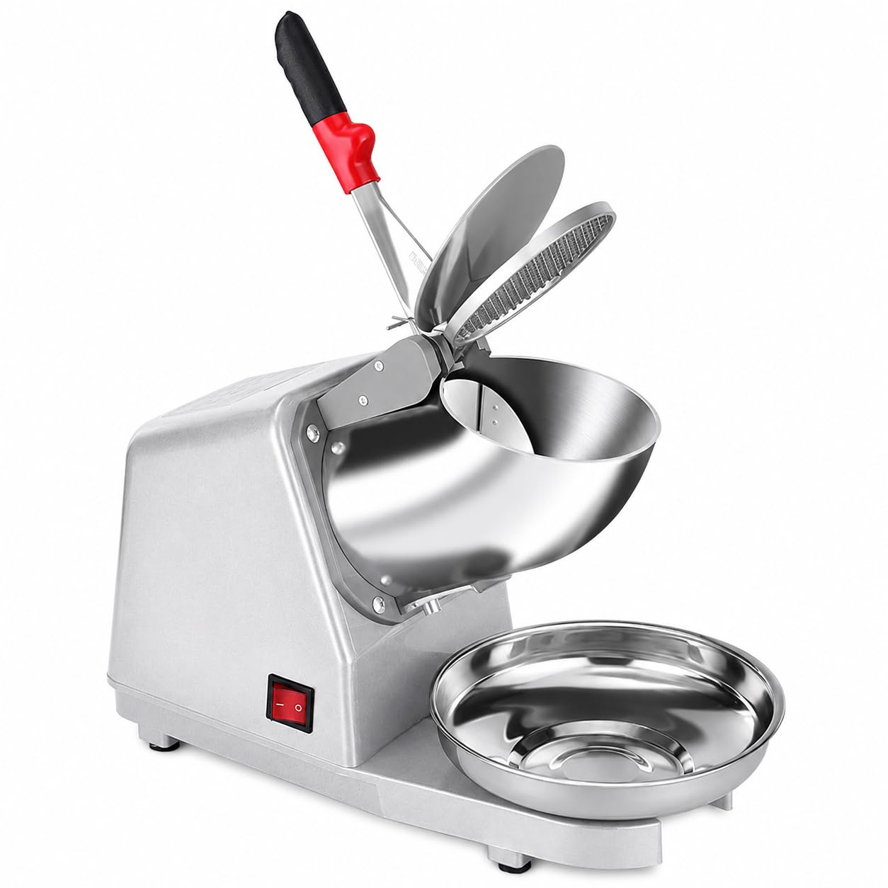 Frantoio elettrico a cono da neve 300 W in acciaio inox, grigio