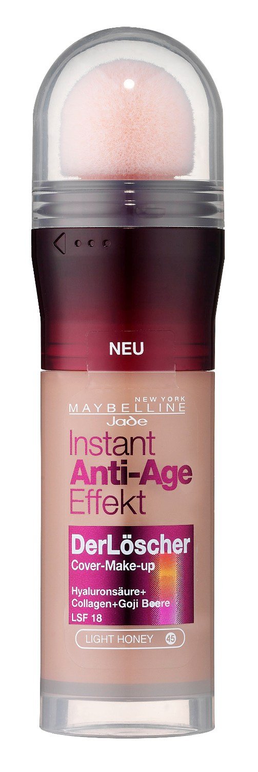 Maybelline New York Instant Anti Age Effekt Der Loscher Make Up Light Honey 45 Schminke In Naturlichem Braun Make Up Gegen Hautunebenheiten Falten Inkl Mikro Losch Applikator 1 X 20 Ml Amazon De Beauty