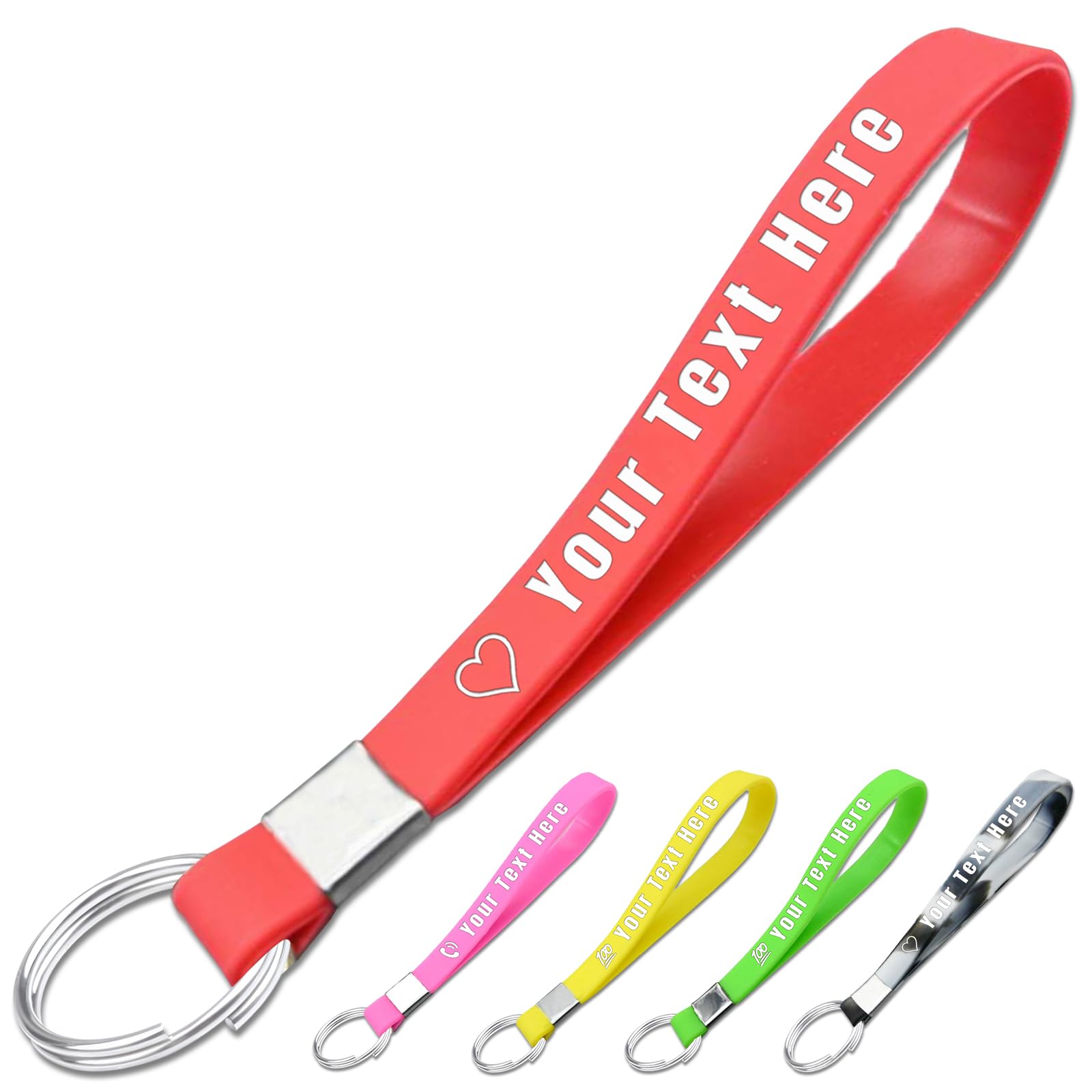 Aokizkdzsw Unisex Keychain-Red 1Pc To 500Pcs Keychains, Customiz Silicone Bulk Keychains With Engraved Name And Logo, Personalized Rubber Keyrings For Party Favors, Red