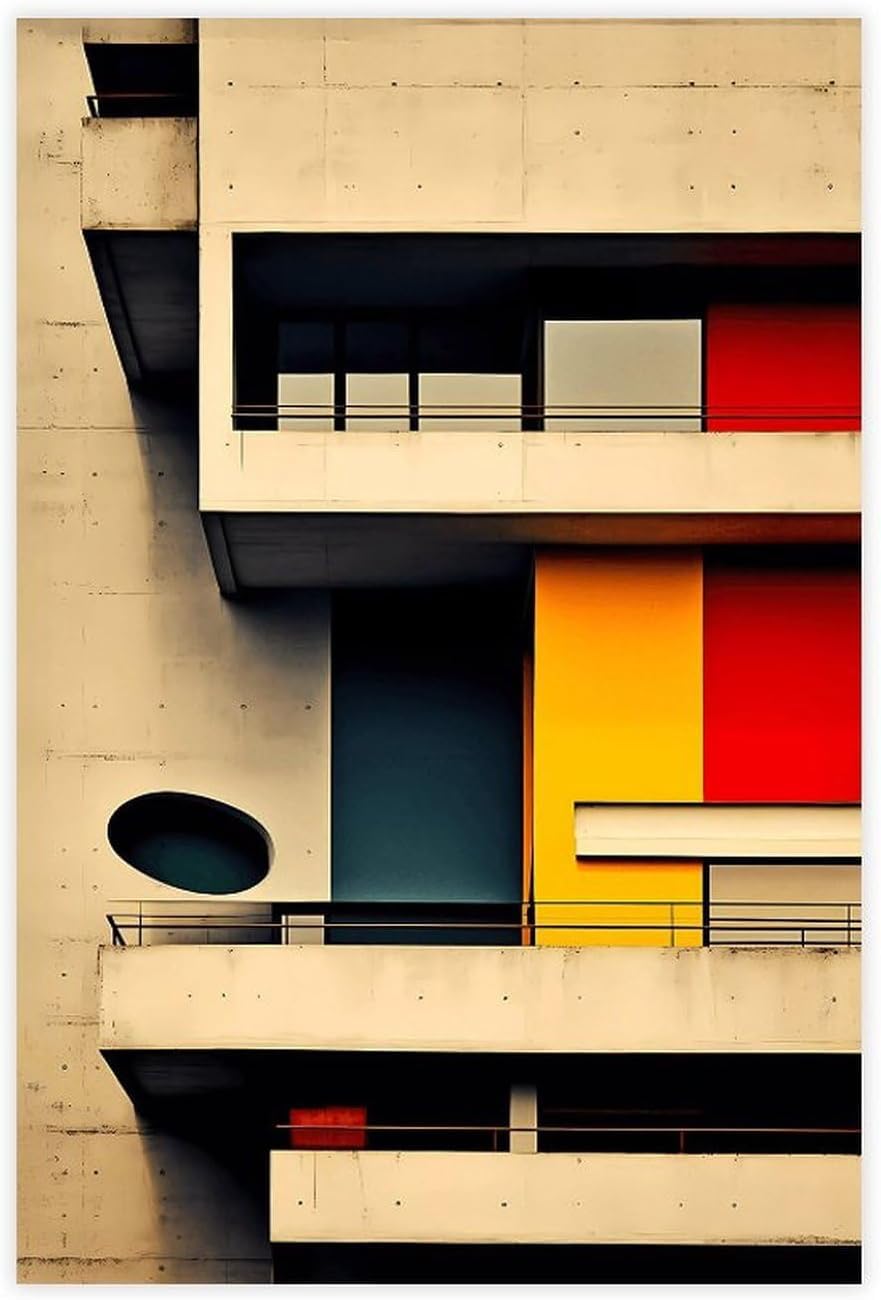 Orjdjz Wxkbl Le Corbusier Architecture Wall Art Picture Century Prints Architecture Poster Le Corbusier Canvas Painting for Home Decor 40x60cmx1 Frameless