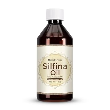 Herbsforever Silfina -Ayurvedic Skin Oil & Serum| Akne, Exzima, Varts, itchy Skin, Fangul & Raches| Psoralea, Neem & turmeric + 8 Potent Herbs Infused Coconut & Sesame Seeds Oils |4 fl oz 120 ml