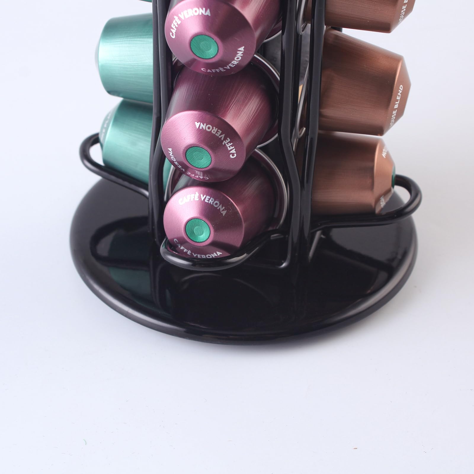 SEVENLINE Supporto per cialde di caffè compatibile con cialde Nespresso originali, organizer per 40 capsule (nero)