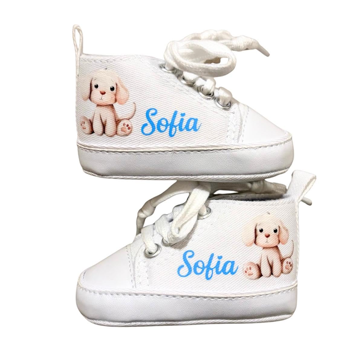Newborn Baby Shoes, Personalised Name Shoes, Crib Shoes with Print (Pink-Bow Bear, 6-9 Months) - 4