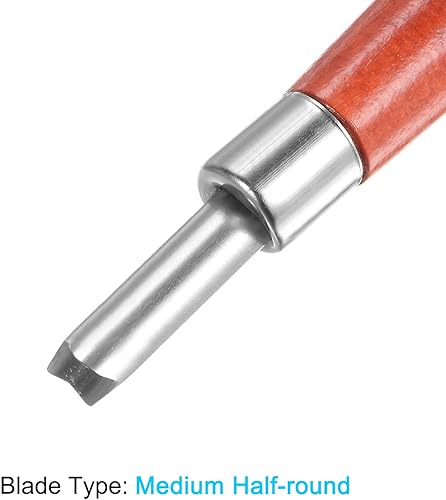 Miniatura 3 de uxcell Cuchillo de tallado de madera, cincel de herramienta de acero de alta velocidad de 0.236 pulgadas (0.236 in) medio redondo para escultura de