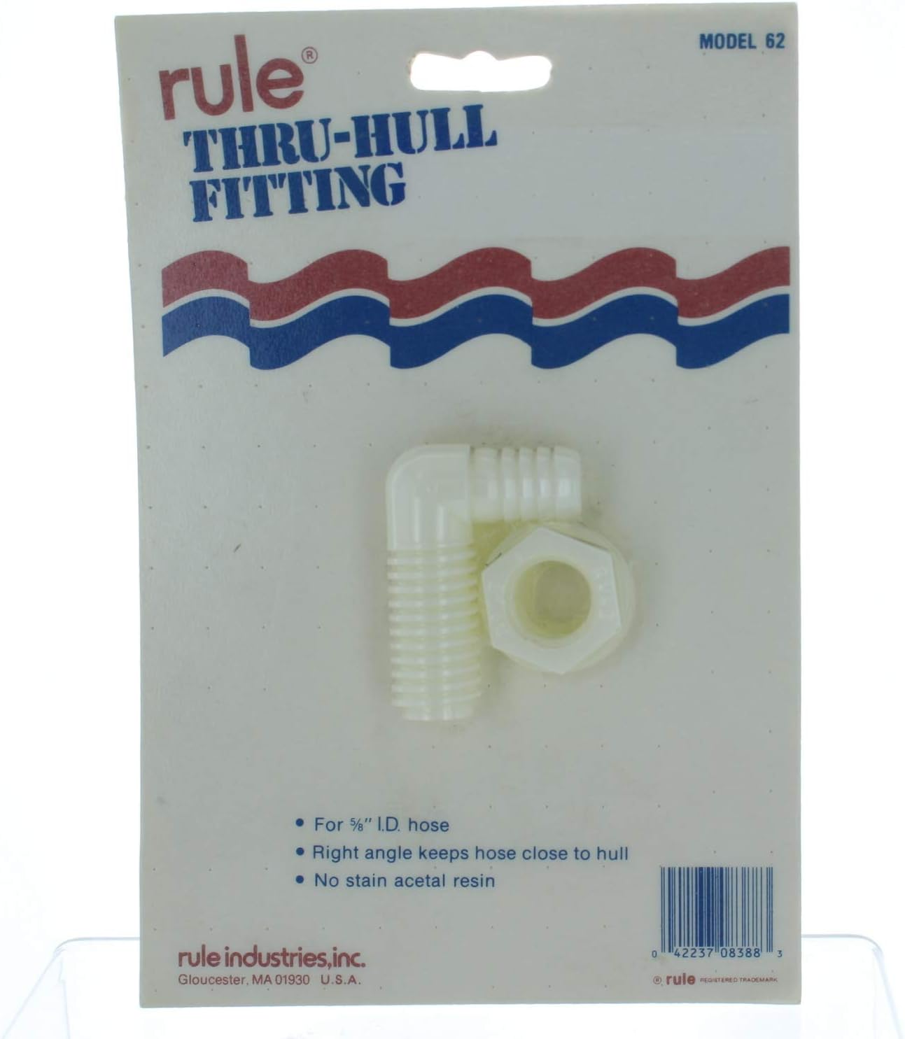 Rule 62 Thru-Hull Fitting 5/8" 90 Degree Right Angle Boat Plumbing Item