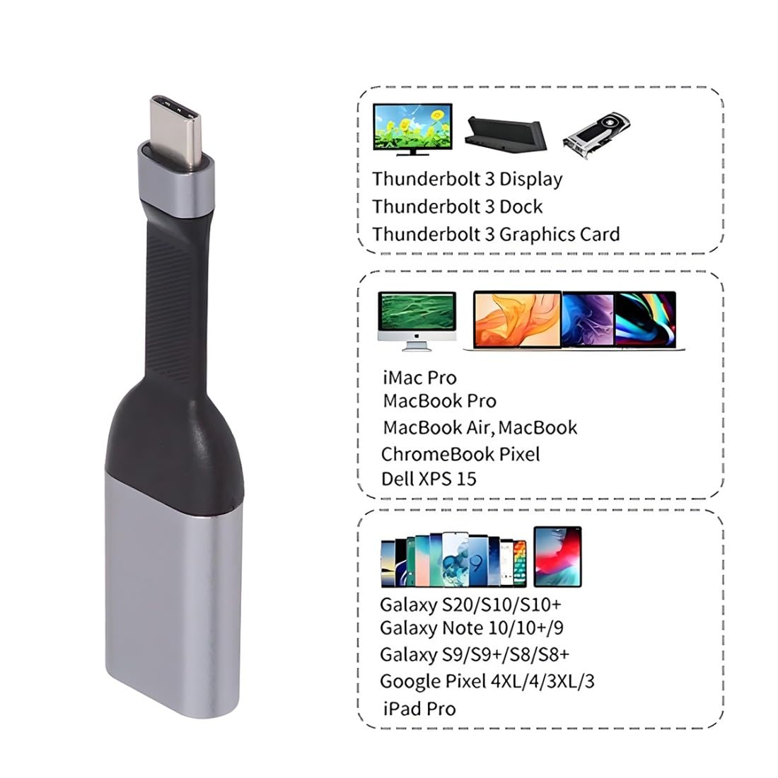 Chenyang Cable USB-C a Mini DisplayPort, compatible 4K@60Hz, 1080p@60Hz, Thunderbolt 3/4