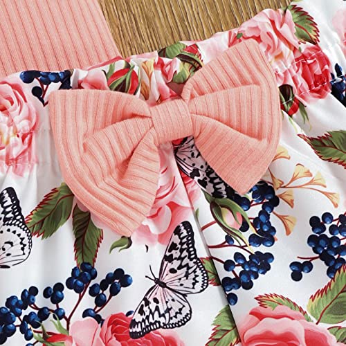 Mlagjss Toddlers Rib Frill Clothing Sets Baby Girls 3Pcs Paisley Solid Short Sleeve Romper And Shorts With Headband (Zhj11-Pink,9-12 Months) #TOP5