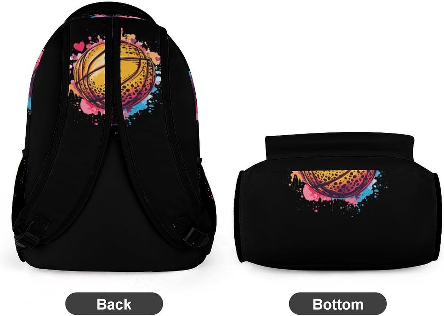 Cute Basketball Leopard Print Laptop Backpack Lightweight Computer Bag Travel Daypack for Work Business
