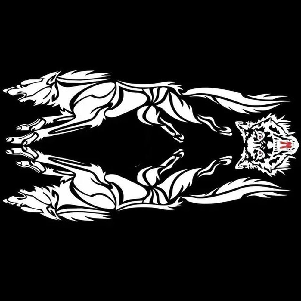 Fiery Wolf Car Stickers Hunting Decal Animal Vinyl Motorcycle Auto Sticker Universal(White)