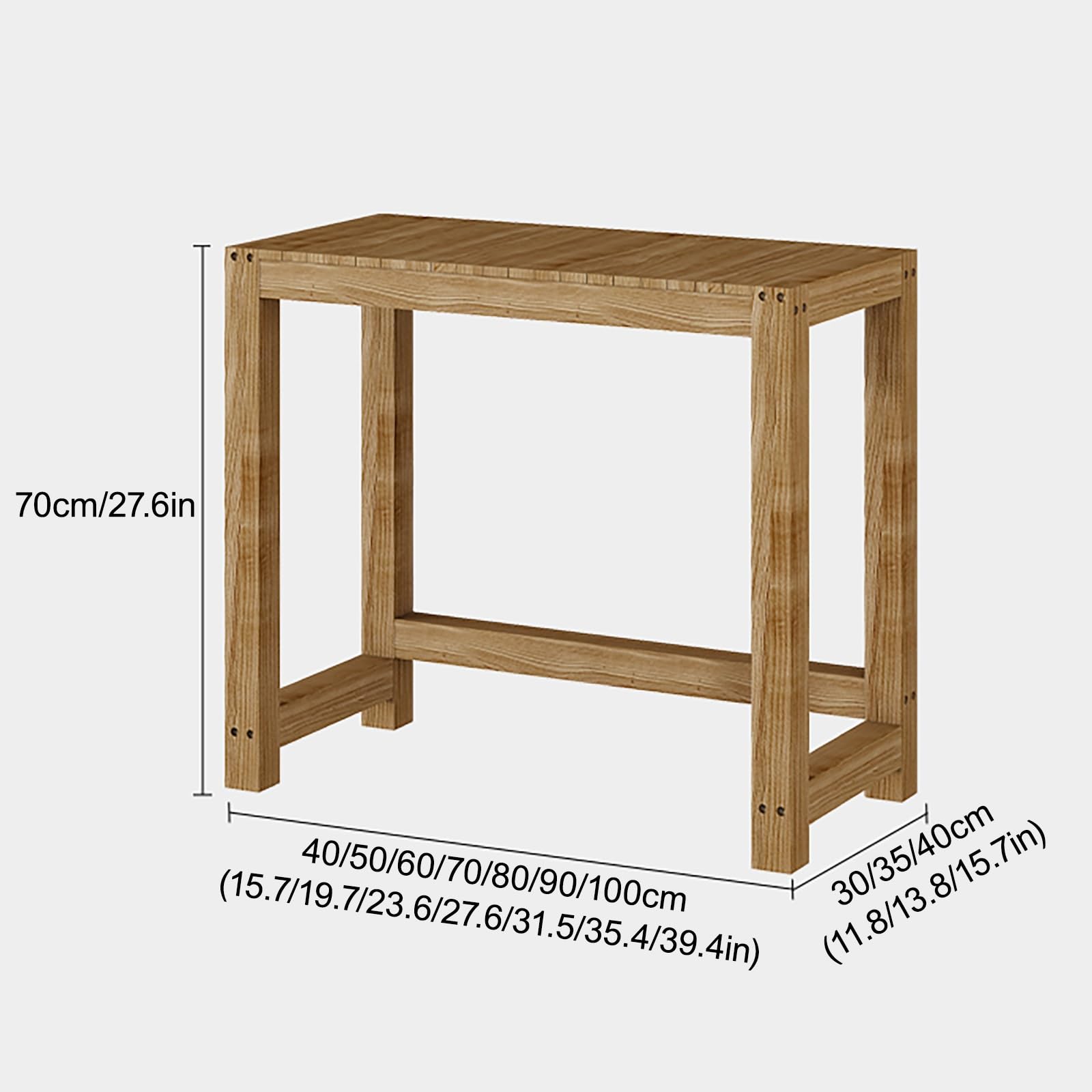 Generisch Stojak do robota odkurzającego z drewna z ukrytymi półkami, wysoka, wąska szafka do przechowywania w salonie i kuchni (80 x 40 cm)