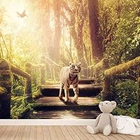 Wall Mural Wild Animals Removable Self-Adhesive Wallpaper Wall Decoration for Bedroom Living Room - 66x96 inches