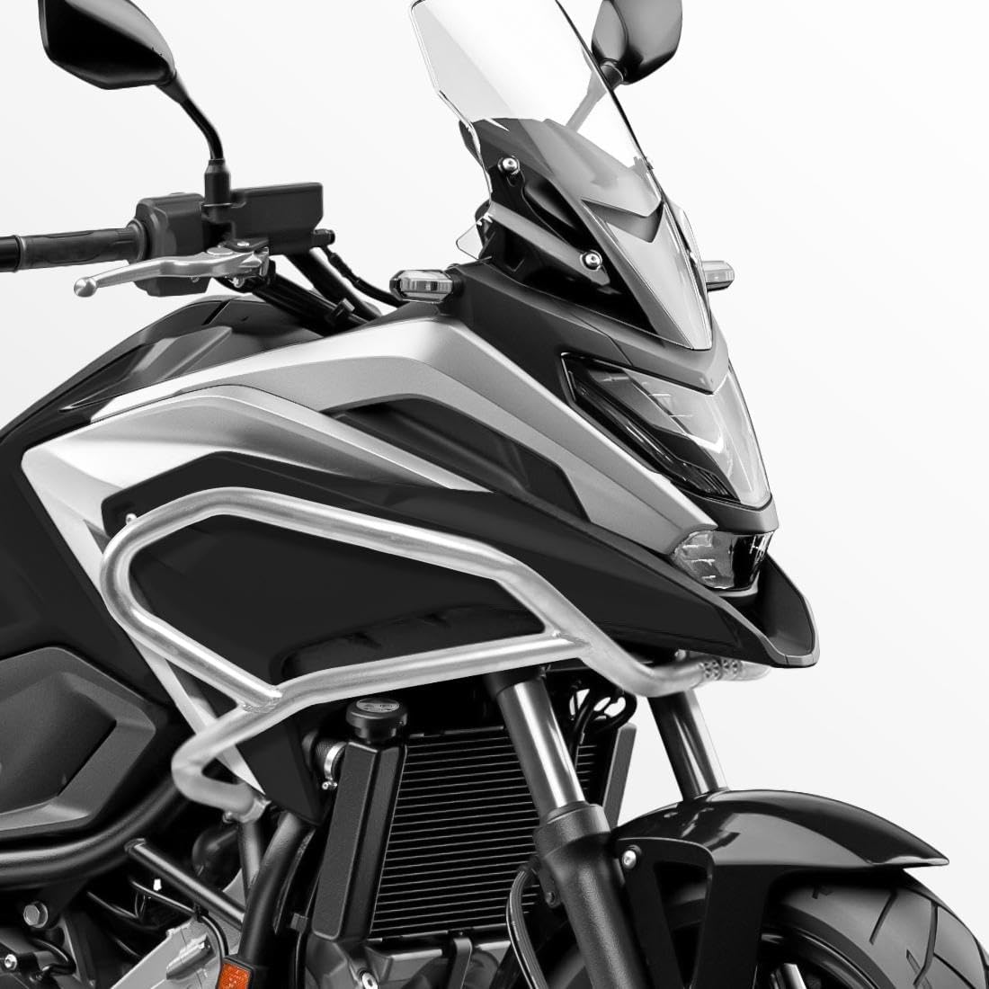 Motorcycle Engine Guard Crash Bar for Honda NC750 NC 750 X DCT 2021 2022 2023 2024 Highway Bumper Falling Body Framework Side Protection Set (Silver)