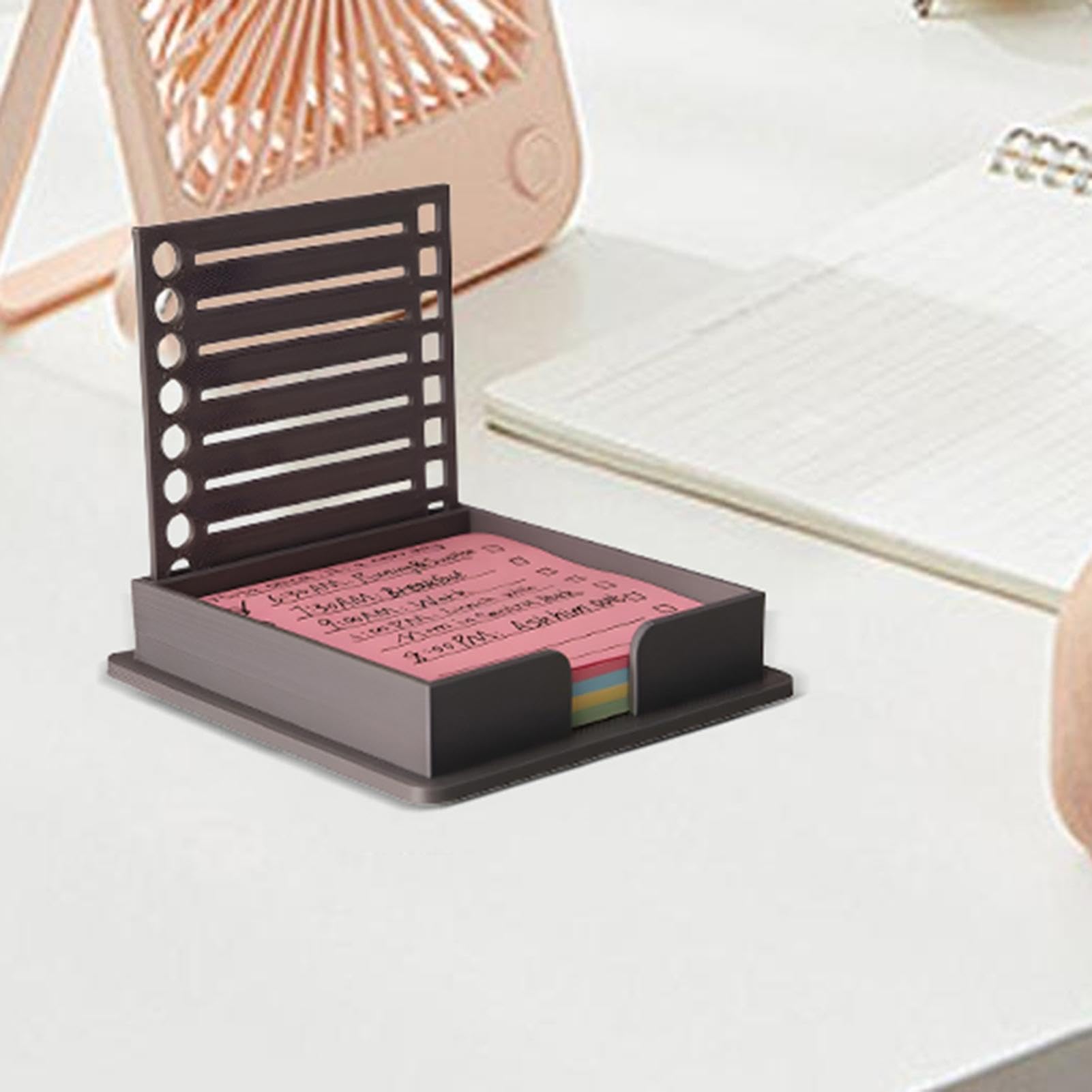 Support De Notes Adhésives Pour Bureau – Organiseur Portable Polyvalent | Fournitures Scolaires – Support De Notes Autocollantes Avec Modèle Pour Bloc-notes Autocollants De 7,6 X 7,6 Cm