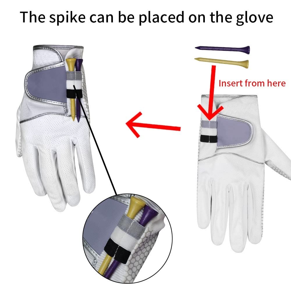 Golfhandschuhe 5 Stück Prämie Pu. Leder Golfhandschuhe Männer Linke Handgriff tragen dauerhaft flexibel bequem Golfhandschuhe Damen (Color : White 5PCS, Size : Size 24 ML)