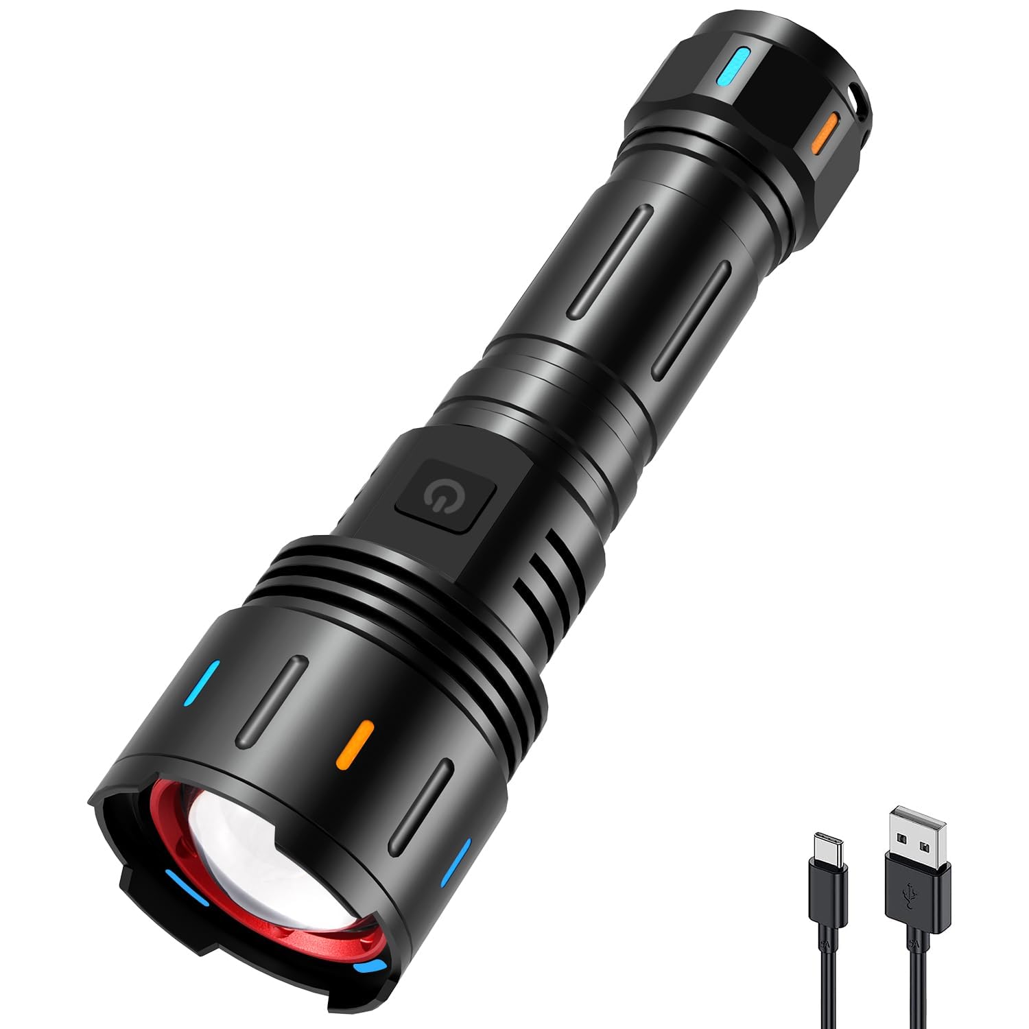 Drumstone 10 𝒀𝒆𝒂𝒓𝒔 𝑾𝒂𝒓𝒓𝒂𝒏𝒕𝒚 6000 Lumens Zoom Rechargeable Flashlight, Super Bright LED Torch with 5 Modes, Waterproof Tactical Flashlight for Emergency, Camping, Hiking, Outdoor &Home Use-image-43