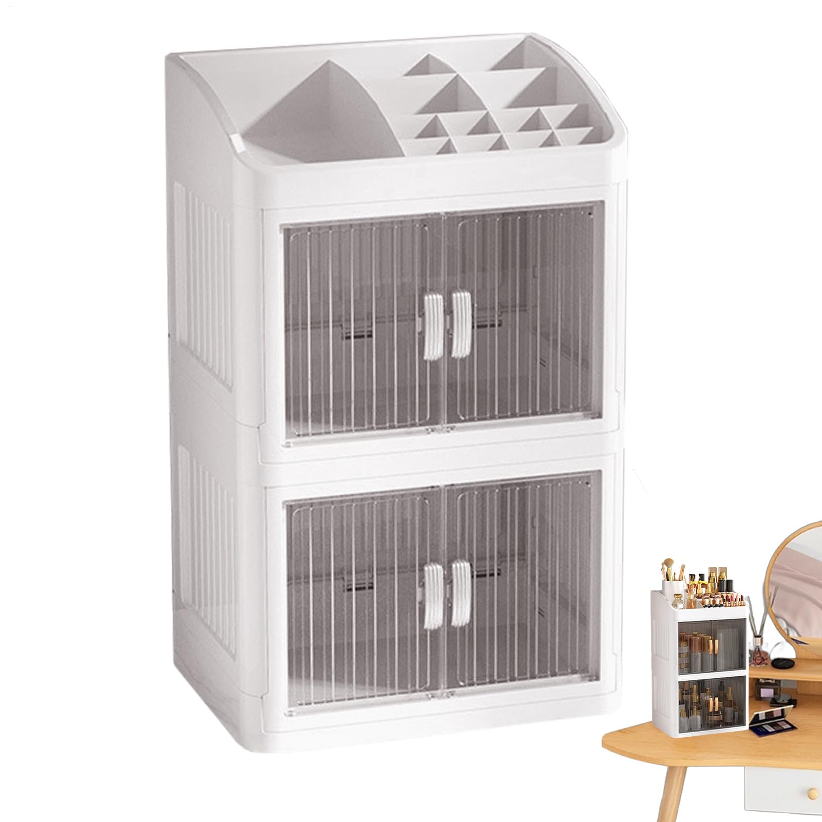 Organisateur de cosmétiques grande capacité pour commode et bureau