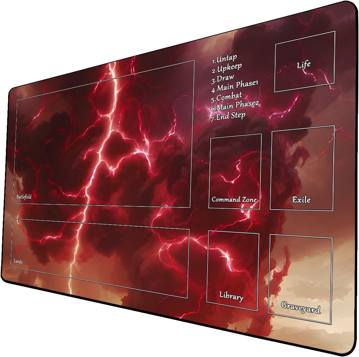 AI Painting TCG Playmat - MTG Trading Card Game Mat with Zone, 24x14 Inches Original Playmats, Smooth Surface for Rubber Collection - Fantasy Dark Vampire Lotus-350