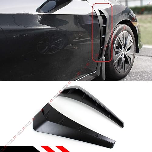 Type-R Style V2 - Cubierta de ventilación lateral para guardabarros delantero compatible con Honda Civic FK8 2016-2019