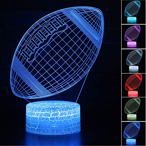 Football 3D Night Light - 3D Illusion Lamp for Boys 16 Changing Color
