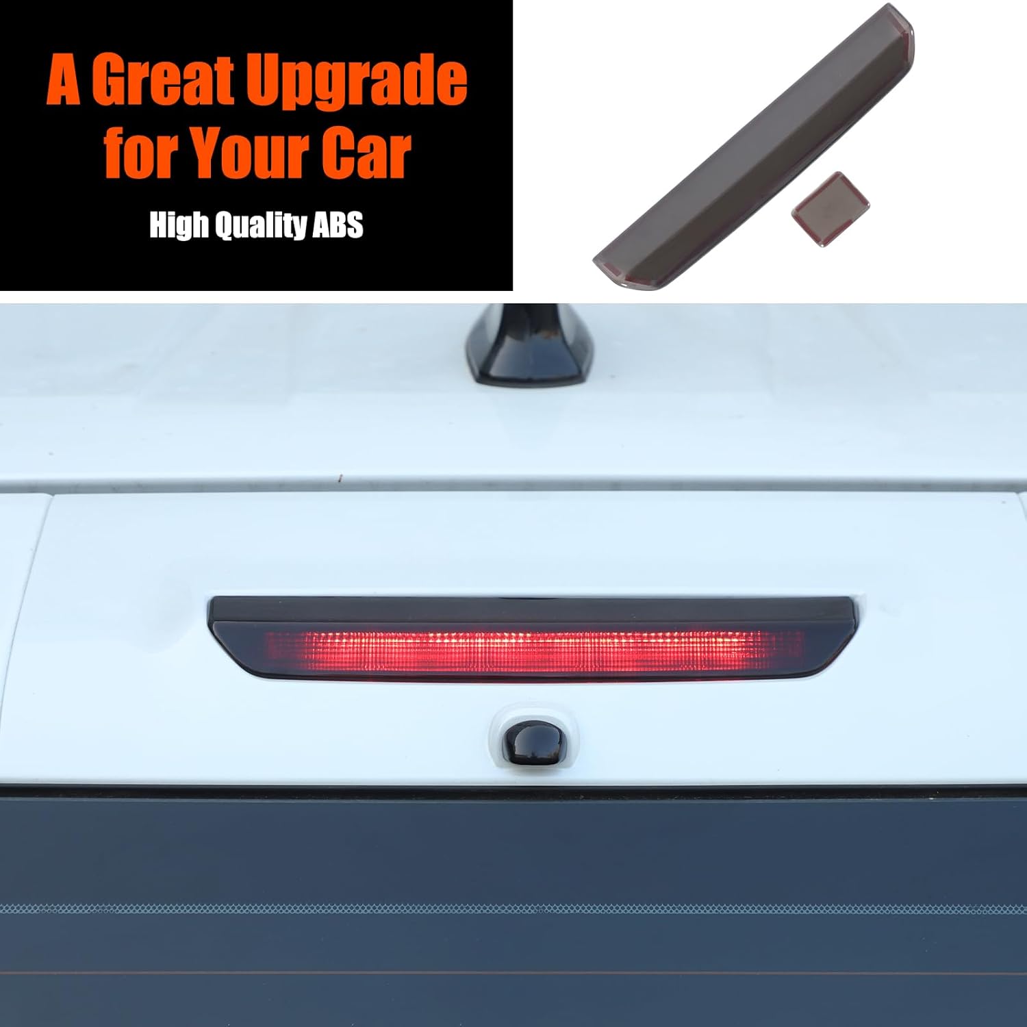 Third 3rd Brake Light Trim Cover Compatible with Toyota Land Cruiser 250 Prado J250 LC250 2024 2025 2026, Smoked High Mount 3rd Brake Light Rear Fog Light Trim Cover Kit