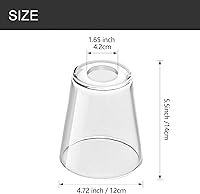 Vista 2 de Pantalla de cristal transparente de repuesto, base E26 con adaptador de 1-5/8 pulgadas, paquete de 3 pantallas de repuesto de cono para luz