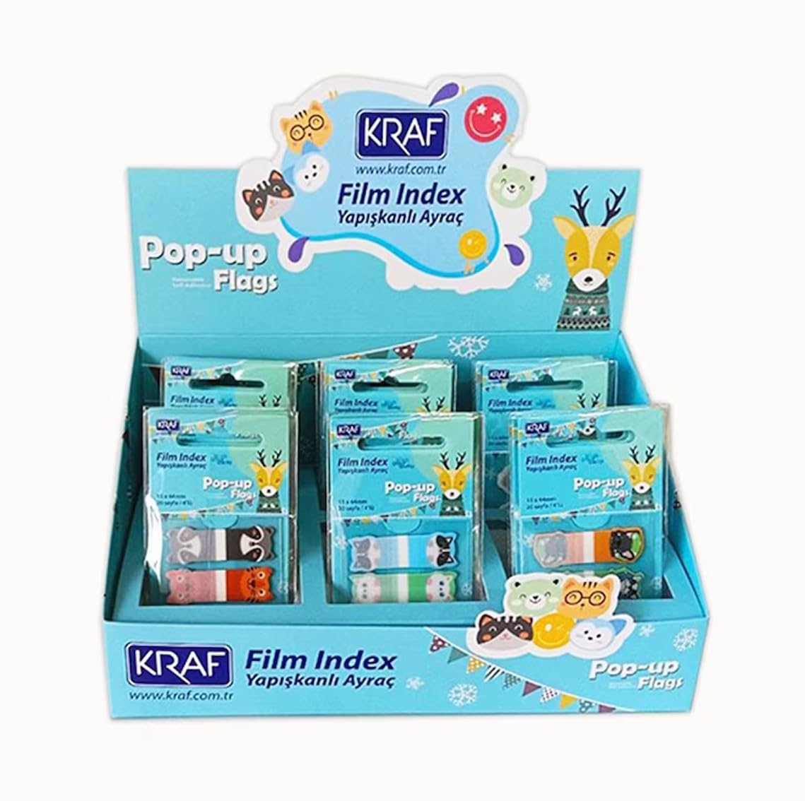 KRAF INDEX FILM (PP) 15x44MM POP-UP 4'LÜ X 20YP DESENLİ 120'Lİ 41544