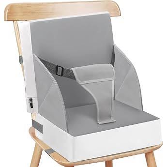 Booster Chair Child - 3 Point Harness Seat Cushion Children Baby PU Washable Portable Chair Booster Seat with Straps Child Seat Cushion High Chair for Travel Compact Lightweight Travel Booster Seat