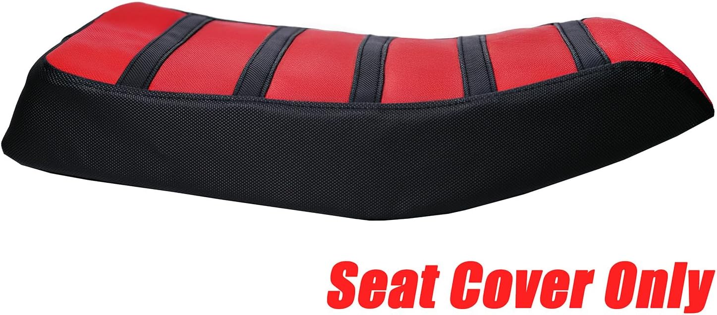JMCHstore Red Ribbed Mini Bike Seat Cover, Gripper Soft Seat Cover for Monster Mega Moto MMB80 80cc MMB105 105cc, for Coleman Realtree RB100 RT100 Mini Bike Cushion Replacement Parts
