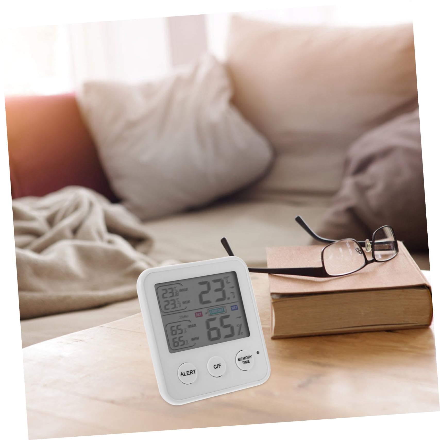 Thermometer Temperature Monitor Digital Temperature Sensor Hygrometer Indoor Room Hygrothermograph Temperature Humidity Monitor High Precision Abs Temperature and Humidity Meter