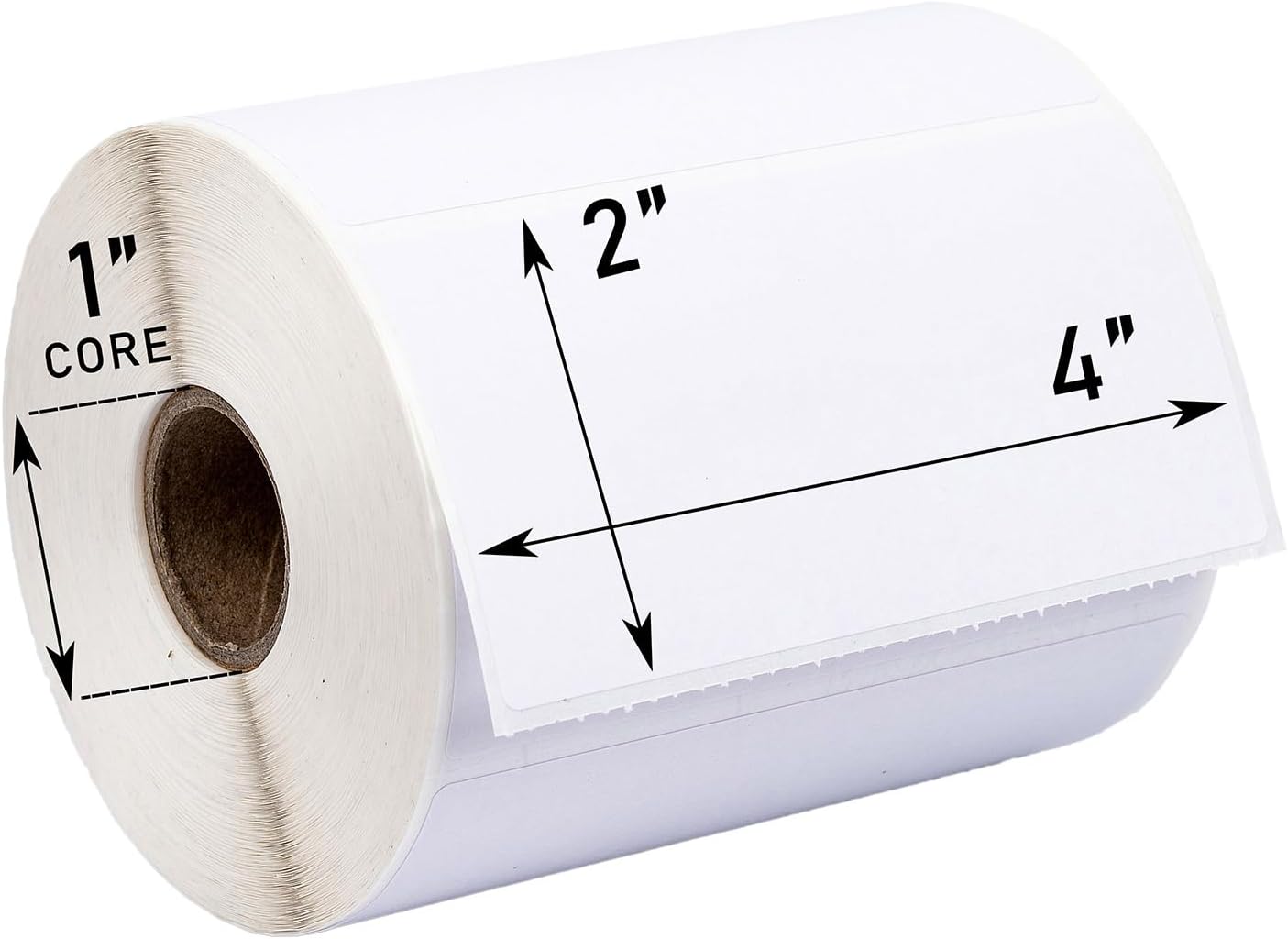 HOUSELABELS 4" x 2" Large Retail Labels on 1" Core Compatible with Zebra and Rollo Printers, 6 Rolls / 750 Labels per Roll