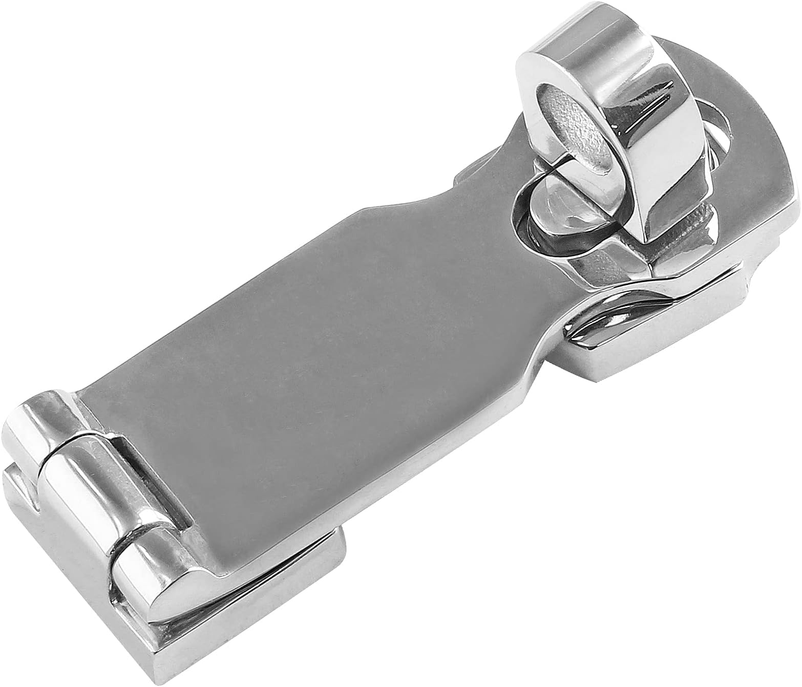 Marine Grade 316 Stainless Steel Door Hasps, 3 Inch Heavy Duty Swivel Safety Hasp with Turning Padlock Eye Mount