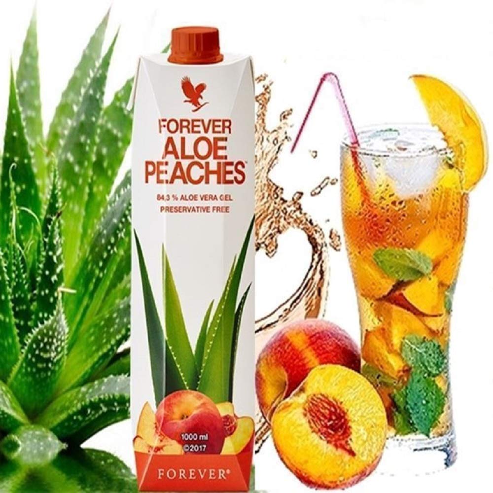 Forever living tripack 3x1 litro aloe vera gel sabor arándano manzana et melocotón pulpa 100% natural zumo puro para beber. (Aloe peach)