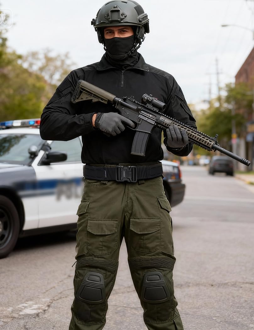 IDOGEAR SPORTS 2" Tactical MOLLE Belt & 1.75" Nylon Inner Belt With Quick-Release Metal Buckle For Outdoor Military EDC