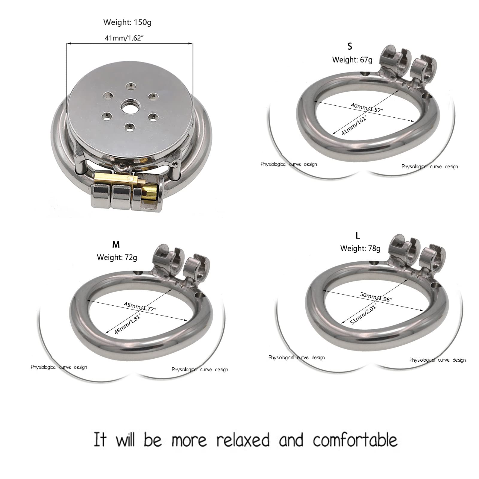 Plat Cage De Chasteté Métal Homme Jouet Sexuelle Adulte Couple Bdsm Chastetée Pour Pénis Men Sex Toýs,chastity Cage Pour Punition D'esclave Sextoyse Couple Plaisir (L)